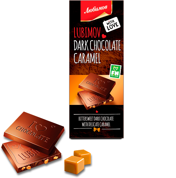 Шоколад "Любимов" черный с карамелью