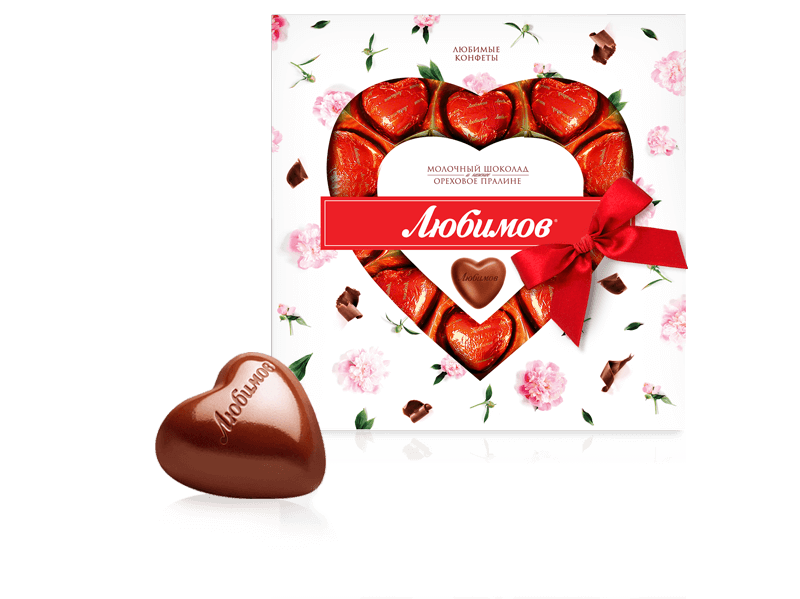 Candy Lubimov - a gentle milk chocolate with hazelnut praline
