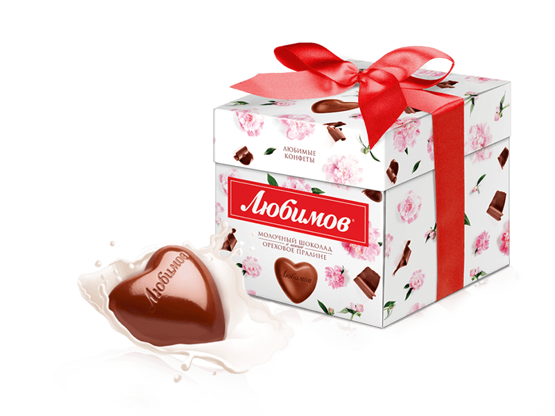 Цукерки Любимов - ніжний молочний шоколад з начинкою йогурт з полуницею