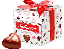 Конфеты Любимов - нежный молочный шоколад с начинкой йогурт с клубникой
